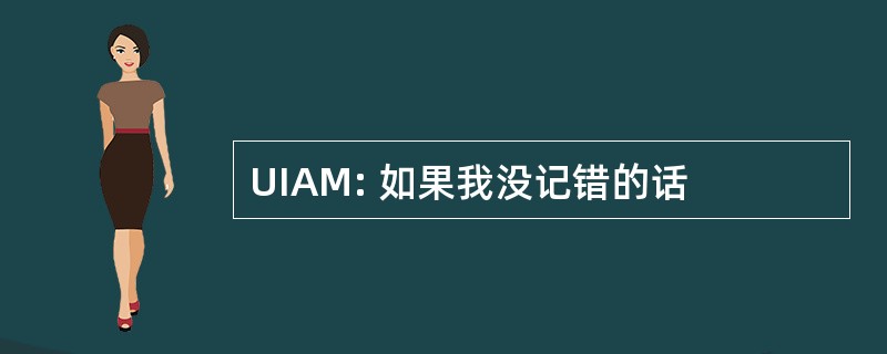 UIAM: 如果我没记错的话