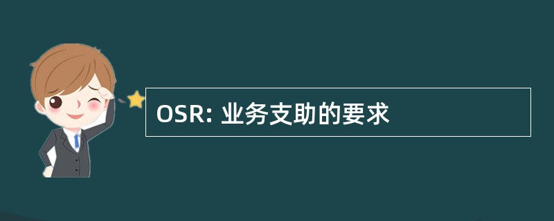 OSR: 业务支助的要求