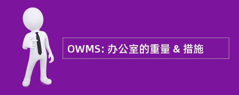 OWMS: 办公室的重量 & 措施