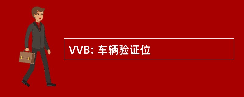 VVB: 车辆验证位