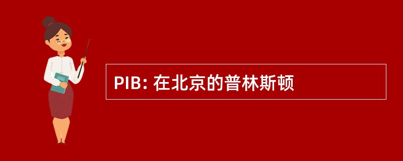 PIB: 在北京的普林斯顿