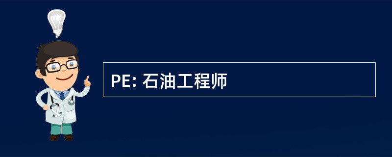 PE: 石油工程师