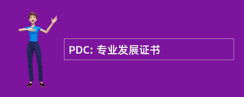 PDC: 专业发展证书