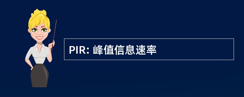 PIR: 峰值信息速率