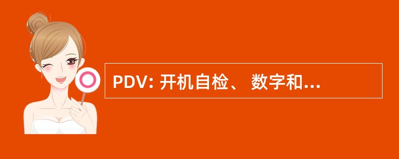 PDV: 开机自检、 数字和视觉特效制作