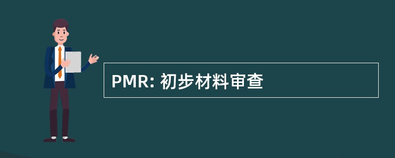 PMR: 初步材料审查