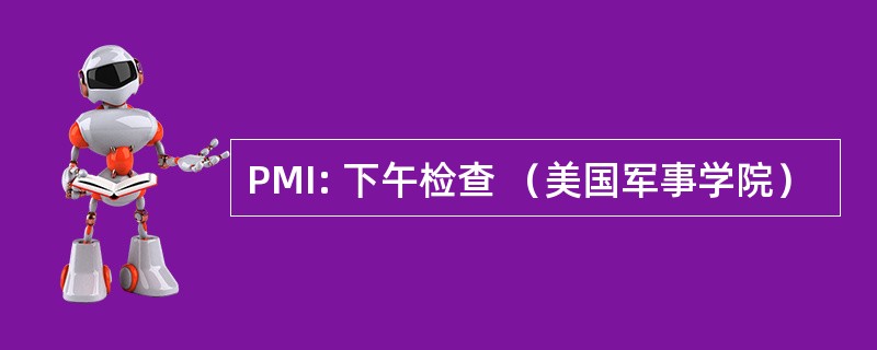 PMI: 下午检查 （美国军事学院）