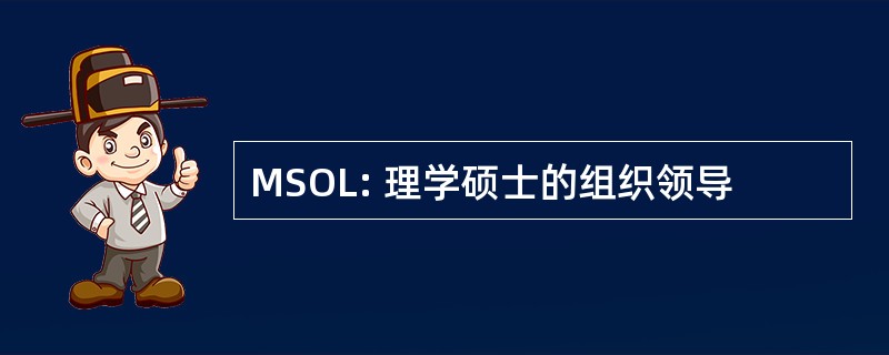 MSOL: 理学硕士的组织领导