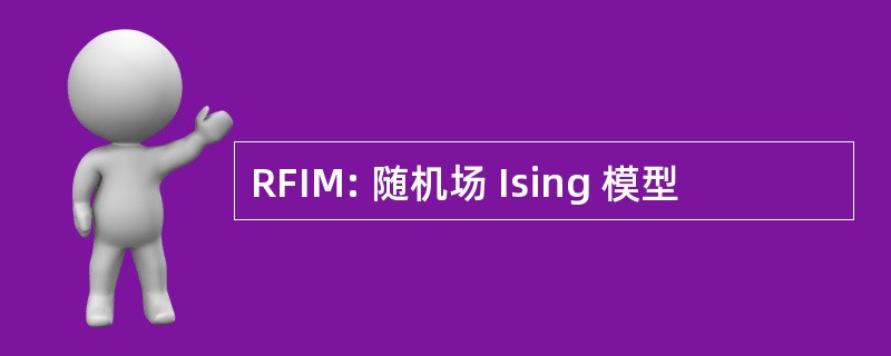 RFIM: 随机场 Ising 模型