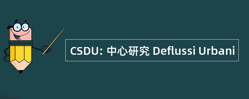 CSDU: 中心研究 Deflussi Urbani