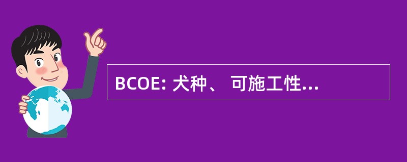 BCOE: 犬种、 可施工性、 可操作性及环境审查