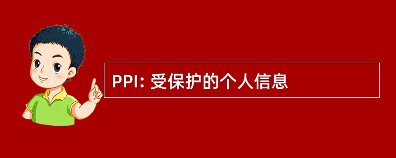 PPI: 受保护的个人信息