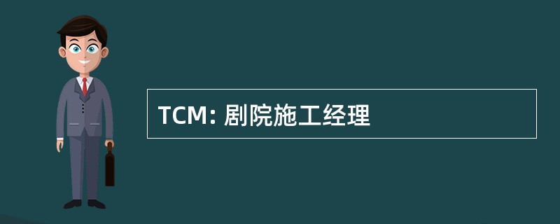 TCM: 剧院施工经理