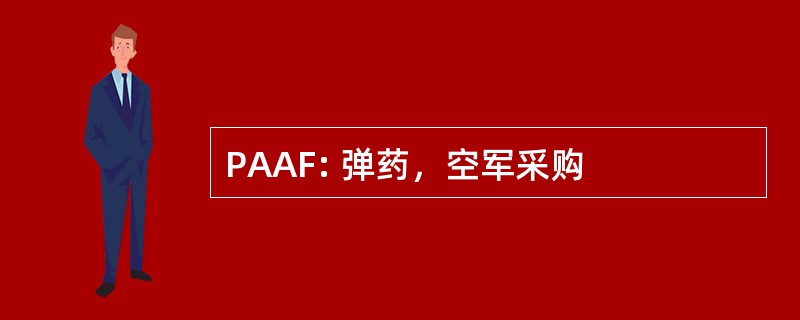 PAAF: 弹药，空军采购