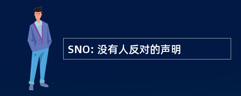 SNO: 没有人反对的声明