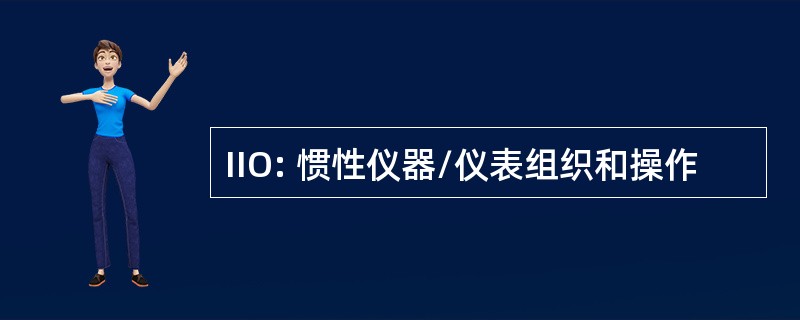 IIO: 惯性仪器/仪表组织和操作