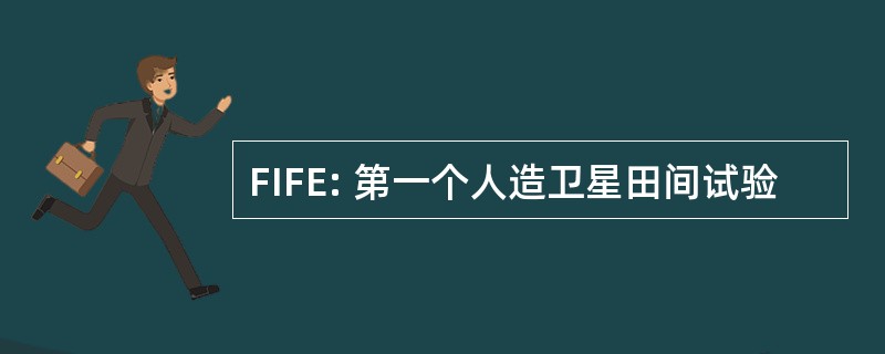 FIFE: 第一个人造卫星田间试验