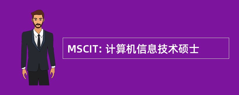 MSCIT: 计算机信息技术硕士