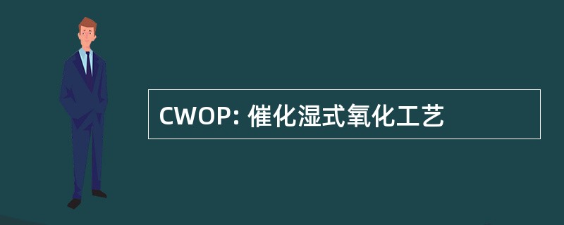 CWOP: 催化湿式氧化工艺