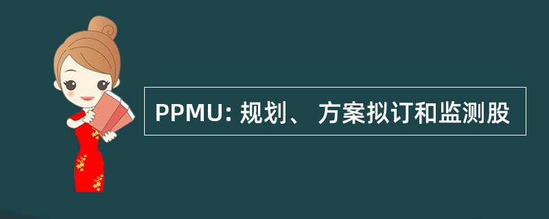 PPMU: 规划、 方案拟订和监测股