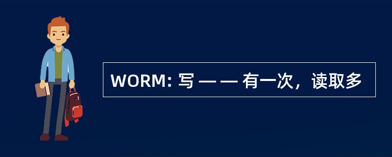 WORM: 写 — — 有一次，读取多