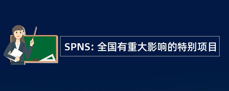 SPNS: 全国有重大影响的特别项目