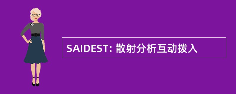 SAIDEST: 散射分析互动拨入