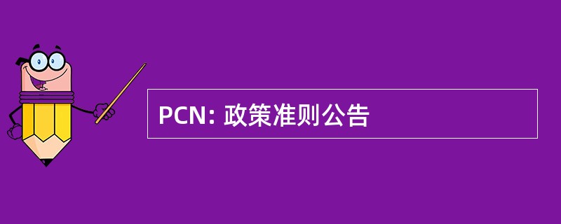 PCN: 政策准则公告