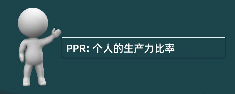 PPR: 个人的生产力比率