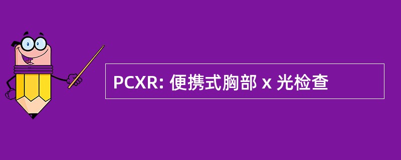 PCXR: 便携式胸部 x 光检查