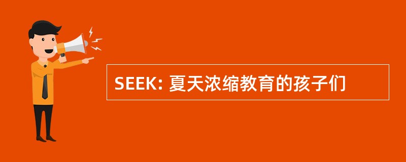 SEEK: 夏天浓缩教育的孩子们