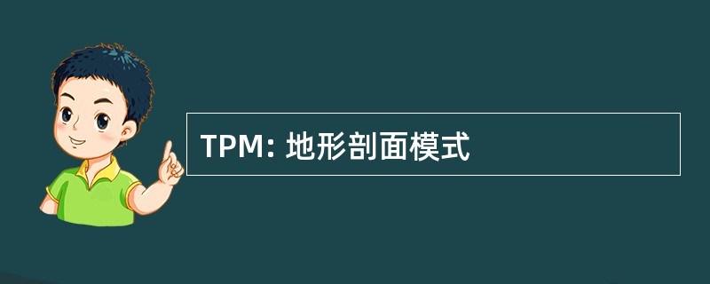 TPM: 地形剖面模式