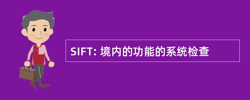 SIFT: 境内的功能的系统检查