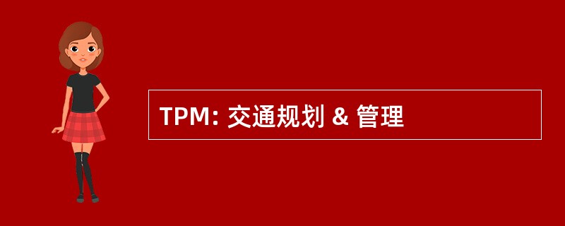 TPM: 交通规划 & 管理