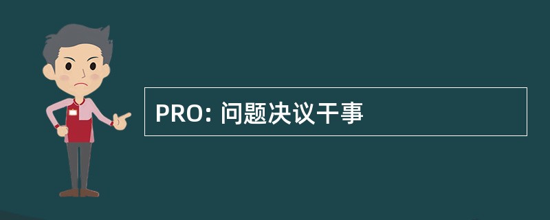 PRO: 问题决议干事