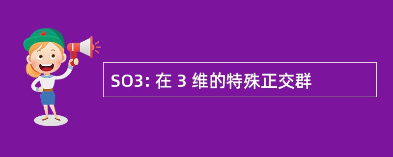 SO3: 在 3 维的特殊正交群