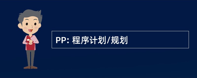 PP: 程序计划/规划