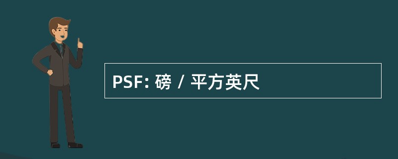 PSF: 磅 / 平方英尺