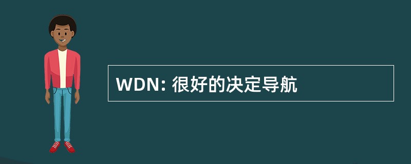 WDN: 很好的决定导航