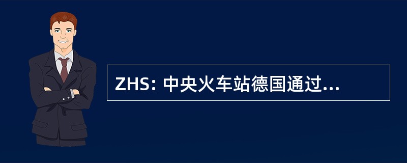 ZHS: 中央火车站德国通过研究 》 杂志。