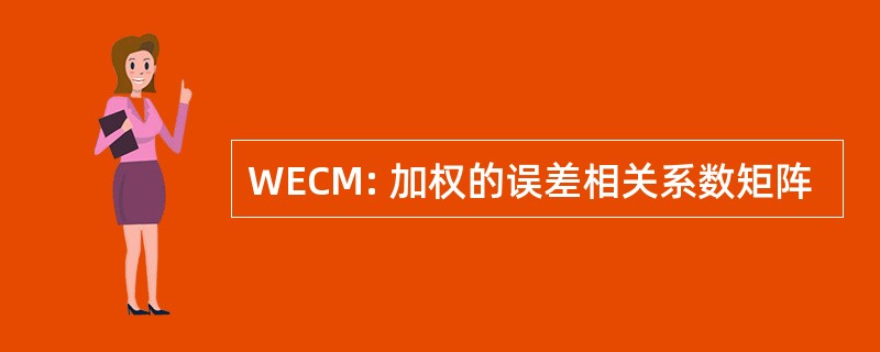 WECM: 加权的误差相关系数矩阵