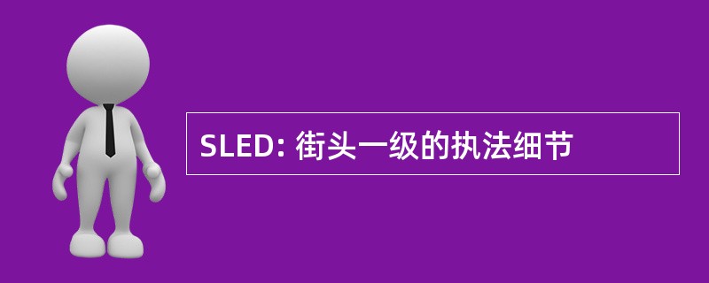 SLED: 街头一级的执法细节