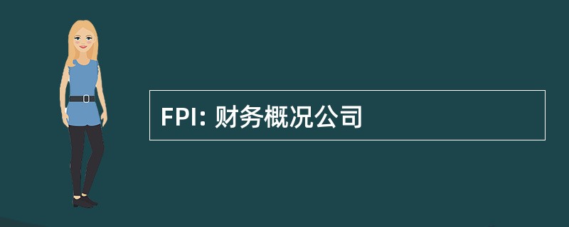 FPI: 财务概况公司