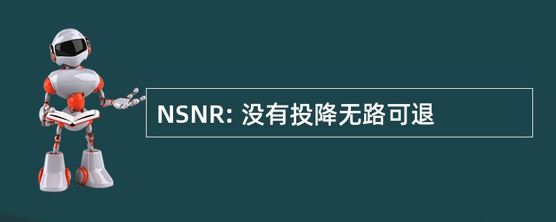 NSNR: 没有投降无路可退