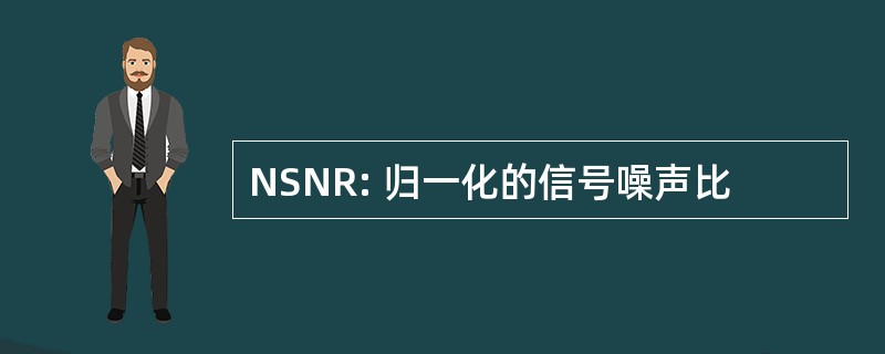 NSNR: 归一化的信号噪声比