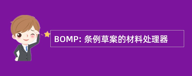 BOMP: 条例草案的材料处理器