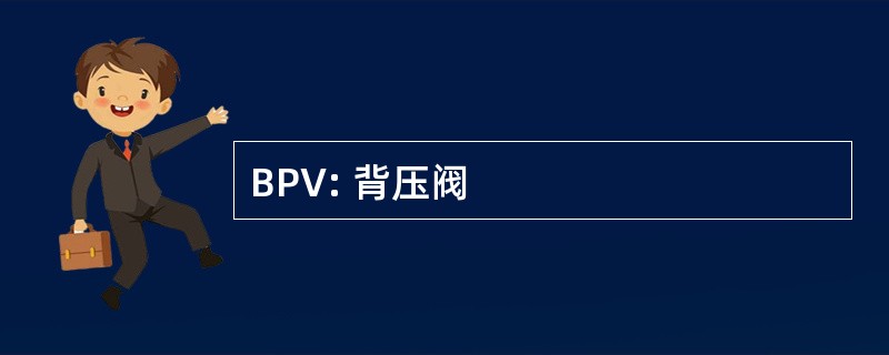 BPV: 背压阀