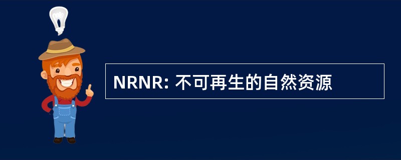 NRNR: 不可再生的自然资源