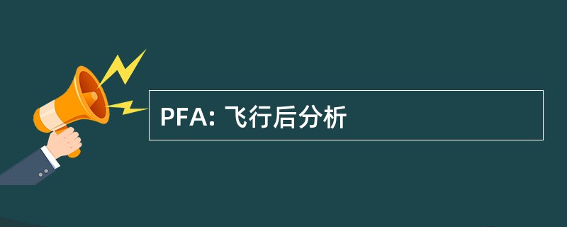 PFA: 飞行后分析