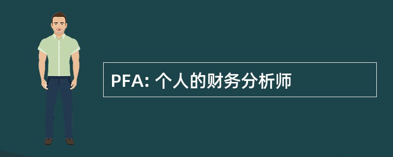 PFA: 个人的财务分析师